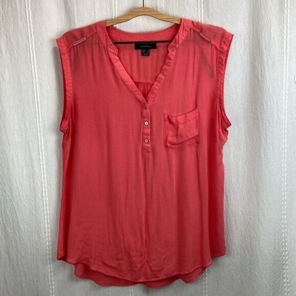 Atmosphere V-Neck‎ coral pink sleeveless blouse US 14 XL